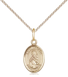 [9239GF/18GF] 14kt Gold Filled Saint Matilda Pendant on a 18 inch Gold Filled Light Curb chain