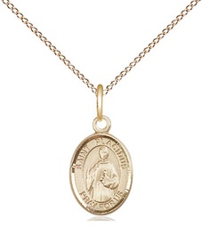 [9240GF/18GF] 14kt Gold Filled Saint Placidus Pendant on a 18 inch Gold Filled Light Curb chain
