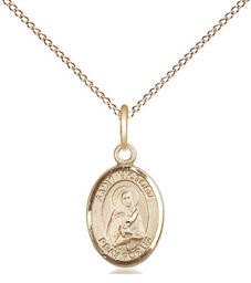 [9253GF/18GF] 14kt Gold Filled Saint Victoria Pendant on a 18 inch Gold Filled Light Curb chain