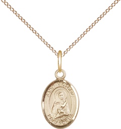 [9253GF/18GF] 14kt Gold Filled Saint Victoria Pendant on a 18 inch Gold Filled Light Curb chain
