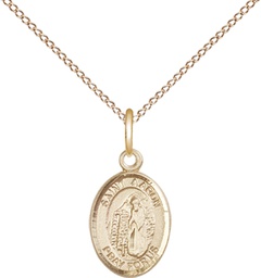 [9254GF/18GF] 14kt Gold Filled Saint Aaron Pendant on a 18 inch Gold Filled Light Curb chain