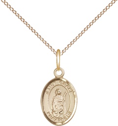 [9255GF/18GF] 14kt Gold Filled Saint Grace Pendant on a 18 inch Gold Filled Light Curb chain