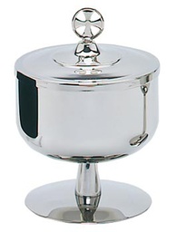 [K-555] Ciborium.  All stainless steel, outside highly polished.  6-1/8?H., 4-1/2? dia. cup, 400 host cap.  Inside of cup polished bright for an additional price.