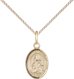 [9258GF/18GF] 14kt Gold Filled Saint Isaiah Pendant on a 18 inch Gold Filled Light Curb chain