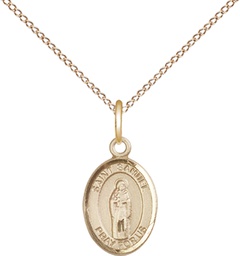 [9259GF/18GF] 14kt Gold Filled Saint Samuel Pendant on a 18 inch Gold Filled Light Curb chain