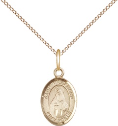 [9260GF/18GF] 14kt Gold Filled Saint Hildegard von Bingen Pendant on a 18 inch Gold Filled Light Curb chain