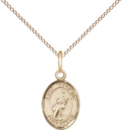 [9261GF/18GF] 14kt Gold Filled Saint Tarcisius Pendant on a 18 inch Gold Filled Light Curb chain