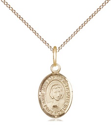 [9262GF/18GF] 14kt Gold Filled Saint John Baptist de la Salle Pendant on a 18 inch Gold Filled Light Curb chain