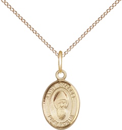 [9271GF/18GF] 14kt Gold Filled Saint Sharbel Pendant on a 18 inch Gold Filled Light Curb chain
