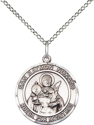 [8091RDSPSS/18SS] Sterling Silver San Raymon Nonato Pendant on a 18 inch Sterling Silver Light Curb chain