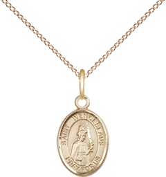 [9273GF/18GF] 14kt Gold Filled Saint Wenceslaus Pendant on a 18 inch Gold Filled Light Curb chain