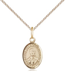 [9278GF/18GF] 14kt Gold Filled Blessed Pier Giorgio Frassati Pendant on a 18 inch Gold Filled Light Curb chain