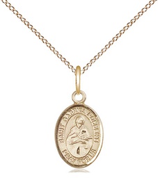 [9279GF/18GF] 14kt Gold Filled Saint Gabriel Possenti Pendant on a 18 inch Gold Filled Light Curb chain