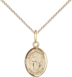 [9280GF/18GF] 14kt Gold Filled Saint Susanna Pendant on a 18 inch Gold Filled Light Curb chain