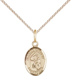 [9281GF/18GF] 14kt Gold Filled Blessed Caroline Gerhardinger Pendant on a 18 inch Gold Filled Light Curb chain