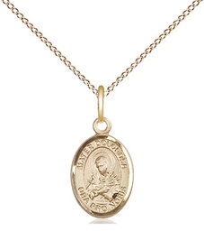 [9290GF/18GF] 14kt Gold Filled Mater Dolorosa Pendant on a 18 inch Gold Filled Light Curb chain