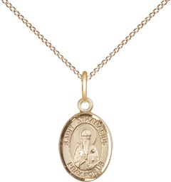 [9296GF/18GF] 14kt Gold Filled Saint Athanasius Pendant on a 18 inch Gold Filled Light Curb chain