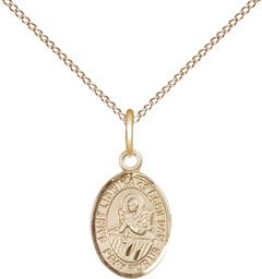 [9297GF/18GF] 14kt Gold Filled Saint Lidwina of Schiedam Pendant on a 18 inch Gold Filled Light Curb chain
