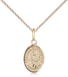 [9297GF/18GF] 14kt Gold Filled Saint Lidwina of Schiedam Pendant on a 18 inch Gold Filled Light Curb chain
