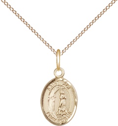[9314GF/18GF] 14kt Gold Filled Saint Zoe of Rome Pendant on a 18 inch Gold Filled Light Curb chain