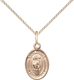 [9315GF/18GF] 14kt Gold Filled Saint Ronan Pendant on a 18 inch Gold Filled Light Curb chain