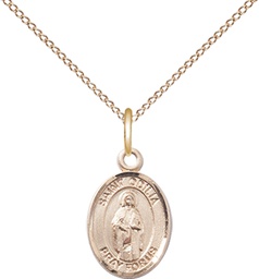 [9319GF/18GF] 14kt Gold Filled Saint Odilia Pendant on a 18 inch Gold Filled Light Curb chain