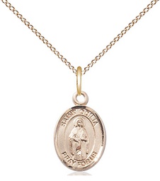 [9319GF/18GF] 14kt Gold Filled Saint Odilia Pendant on a 18 inch Gold Filled Light Curb chain