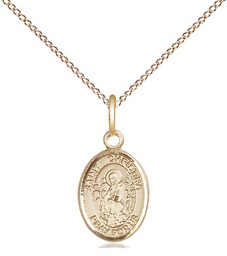 [9320GF/18GF] 14kt Gold Filled Saint Christina the Astonishing Pendant on a 18 inch Gold Filled Light Curb chain