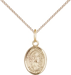[9320GF/18GF] 14kt Gold Filled Saint Christina the Astonishing Pendant on a 18 inch Gold Filled Light Curb chain