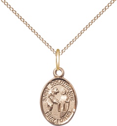 [9321GF/18GF] 14kt Gold Filled Saint Columbanus Pendant on a 18 inch Gold Filled Light Curb chain