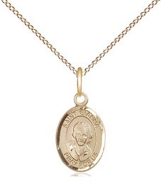 [9322GF/18GF] 14kt Gold Filled Saint Gianna Pendant on a 18 inch Gold Filled Light Curb chain