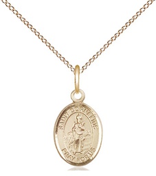 [9325GF/18GF] 14kt Gold Filled Saint Cornelius Pendant on a 18 inch Gold Filled Light Curb chain