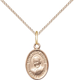[9326GF/18GF] 14kt Gold Filled Saint Luigi Orione Pendant on a 18 inch Gold Filled Light Curb chain