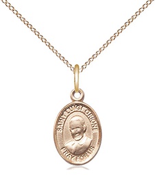 [9326GF/18GF] 14kt Gold Filled Saint Luigi Orione Pendant on a 18 inch Gold Filled Light Curb chain
