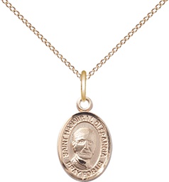 [9327GF/18GF] 14kt Gold Filled Saint Hannibal Pendant on a 18 inch Gold Filled Light Curb chain