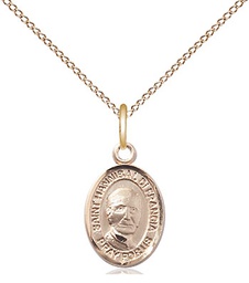 [9327GF/18GF] 14kt Gold Filled Saint Hannibal Pendant on a 18 inch Gold Filled Light Curb chain