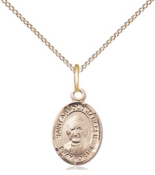 [9328GF/18GF] 14kt Gold Filled Saint Arnold Janssen Pendant on a 18 inch Gold Filled Light Curb chain