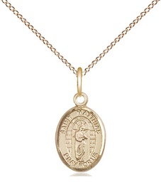 [9331GF/18GF] 14kt Gold Filled Saint Matthias the Apostle Pendant on a 18 inch Gold Filled Light Curb chain