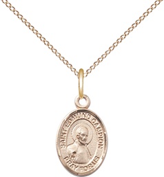 [9333GF/18GF] 14kt Gold Filled Saint Edmund Campion Pendant on a 18 inch Gold Filled Light Curb chain