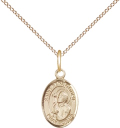[9334GF/18GF] 14kt Gold Filled Saint Rene Goupil Pendant on a 18 inch Gold Filled Light Curb chain