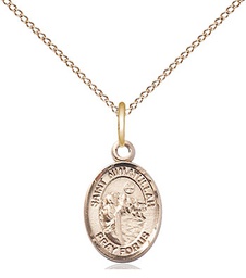 [9339GF/18GF] 14kt Gold Filled Saint Nimatullah Pendant on a 18 inch Gold Filled Light Curb chain