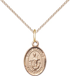 [9340GF/18GF] 14kt Gold Filled Saint Clement Pendant on a 18 inch Gold Filled Light Curb chain