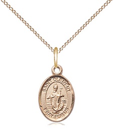 [9340GF/18GF] 14kt Gold Filled Saint Clement Pendant on a 18 inch Gold Filled Light Curb chain