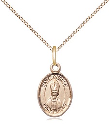 [9342GF/18GF] 14kt Gold Filled Saint Anselm of Canterbury Pendant on a 18 inch Gold Filled Light Curb chain