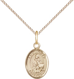 [9349GF/18GF] 14kt Gold Filled Saint Giles Pendant on a 18 inch Gold Filled Light Curb chain
