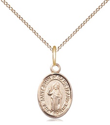 [9350GF/18GF] 14kt Gold Filled Saint John of Capistrano Pendant on a 18 inch Gold Filled Light Curb chain