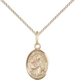 [9351GF/18GF] 14kt Gold Filled Saint Januarius Pendant on a 18 inch Gold Filled Light Curb chain