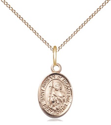 [9353GF/18GF] 14kt Gold Filled Saint Adrian of Nicomedia Pendant on a 18 inch Gold Filled Light Curb chain