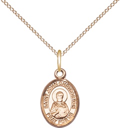 [9357GF/18GF] 14kt Gold Filled Saint John Chrysostom Pendant on a 18 inch Gold Filled Light Curb chain