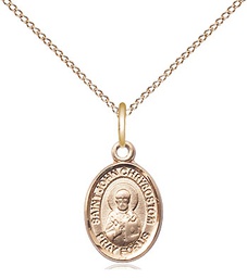 [9358GF/18GF] 14kt Gold Filled Saint John Licci Pendant on a 18 inch Gold Filled Light Curb chain